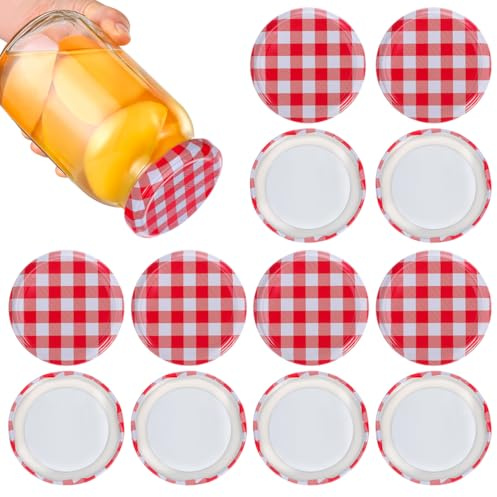 DOITOOL 63mm Jam Jar Lids - 40 Pcs Replacement Metal Covers | Leak-Proof Seal, Fits Standard 63mm Glass Jars, Bulk Pack for Canning, Food Safe, Resists Rust