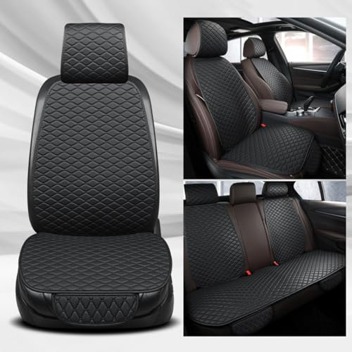WJUSYH PU-Leder Auto Sitzkissen für Mazda CX-60 CX 60 CX60, Sitzauflagen Vorne Gegen Schwitzen, Anti Rutsch Autositzschoner, Atmungsaktiv,A/Black