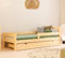 YOUKO Kinderbett 180x80 aus Kiefernholz - Montessori Bett Schlichten Stil - Kinder Bett für Jungen und Mädchen - Kinderbett mit rausfallschutz Ohne Matratze