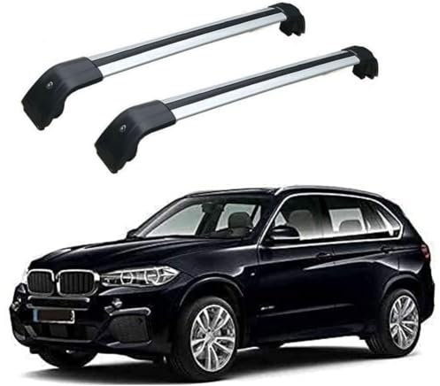 YRCTHEK für BMW X5 F15 2014-2018 Aluminium Dachträger Relingträger,Dachgepäckträger Alu Relingträger 2 Stück,A