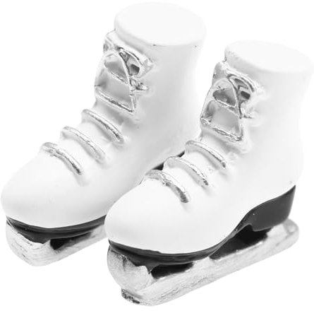 Weiße Miniatur-Rollschuhe, Weiße Miniatur-Schlittschuhe Aus Dem Puppenhaus-Weiße Schlittschuhe Aus Kunstharz | Miniatur-Zubehör Im Maßstab 1:12, Rollschuhe, Wintersportschuhe Für Spielhaus-Dekoratio