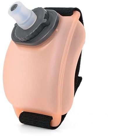 Gourde de Sport Portative 200ml pour Course à Pied, Fitness et Cyclisme - Bouteille d'Hydratation pour Marathon avec Fixation de Poignet (Rose)