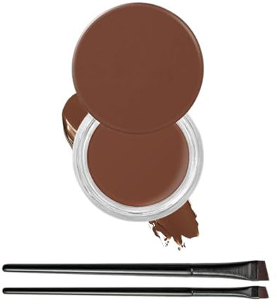 Waterproof Gel Eyeliner (Brown), Long-Lasting Cream Gel Pot with High-Intensity Pigments, Smudge-Proof and Water-Resistant Eye Liner Makeup, Includes Brow & Eyeliner Brushes