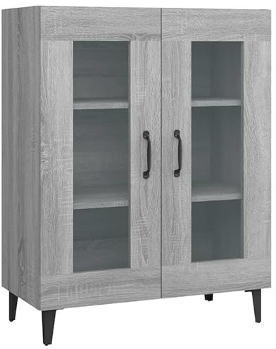 Eleganz Sideboard Grau Sonoma 69,5x34x90 cm - Modernes TV Lowboard für Wohnzimmer, Schlafzimmer | Schlichter Design Schrank aus Holzwerkstoff mit Stauraum | Platzsparend & Stilvoll