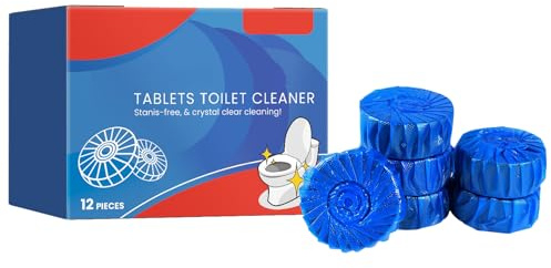 Mnozreo Blocs de Réservoir de Toilettes,Toilettes Propres Désodorisant Bleu,WC Net Energy Bloc Anti-Tartre,Blocs WC Eau,Bloc de Toilette Encastré,12PC