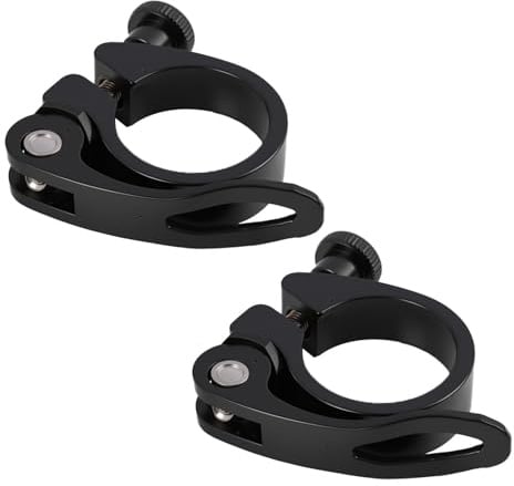 2 piezas Cierre de sillín Abrazadera para Tija de Sillín de Bicicleta 31,8 mm, Abrazadera para Silla de Bicicleta, Cierre Rápido Aleación Raluminio Clip Tija Sillín compatible MTB carretera BMX bici
