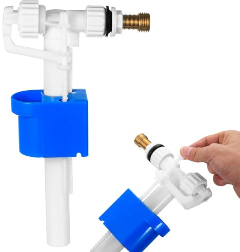 Zhujiehigh 1 Pièce Robinet de Remplissage WC en Laiton, Bleu | Robinet flotteur universel, raccords G3/8 et G1/2, pour réservoir de chasse d'eau, couleur bleu.