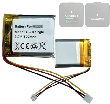HIGHAKKU Batteria di ricambio compatibile con Ro-de Wireless Go II Single Microfono Wireless