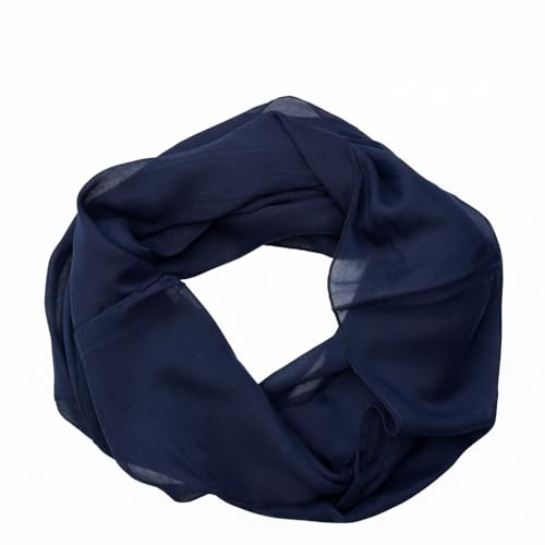 Generisch Damen Loop Schal Loopschal Rundschal Schlauchschal Tuch Halstuch aus 50% Seide 50% Baumwolle Uni einfarbig für Frühling Sommer Ganzjährig Größe ca. 45 × 160 cm