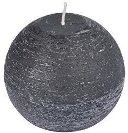 Homéa, Bougie Boule Ø10 x H9 cm Rustique Noir