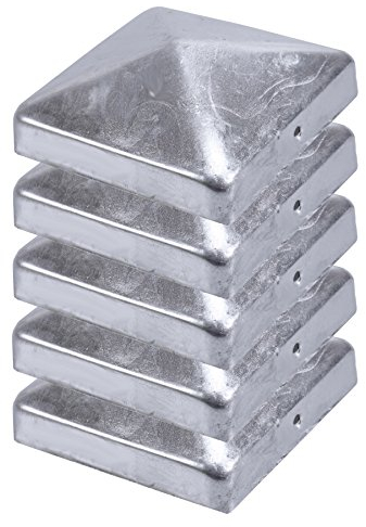 Chapeau de poteau forme pyramide en acier galvanisé 71 x 71 mm