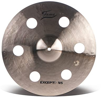 Fame Masters 16 Zoll B20 Holey Crash Becken, Handgehämmert, Medium Stärke, Traditional Finish, Ausgewogener und Explosiver Sound