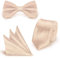 StickandShine Inh. Christian Müller 3 in 1 SET hochwertige Satin Polyester Krawatte Fliege Einstecktuch Creme
