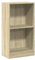 vidaXL Bücherregal 2 Fächer Standregal Wandregal Aktenregal Büroregal Regal Mehrzweckregal Schrank Raumteiler Sonoma-Eiche 40x24x75cm Holzwerkstoff