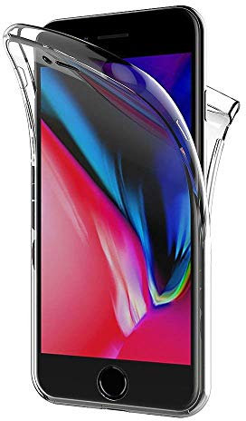 PHONILLICO Coque pour iPhone SE 2020 - Protection Gel TPU Silicone Intégrale Transparent 2 Parties Avant Arrière Emboitable