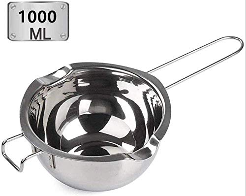 Hengdai Schmelztopf aus Edelstahl, Bain-Marie, Konditorei-Bedarf, Schmelztiegel für Butter, Schokolade, Käse, Karamell, aus 18/8-Edelstahl (1000 ml)