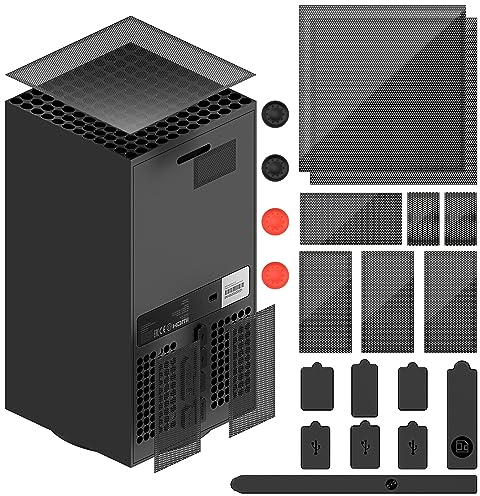 2er Pack Staubschutz Kompatibel mit Xbox Series X Konsole, PVC Schutz Zubehör mit Griffkappen