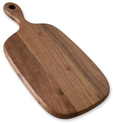 muso wood Walnuss-Schneidebrett mit Griff, Schneidebrett mit Kantenkorn