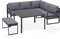 KETTLER Ocean Casual Dining Eckset inkl. Kissen – Moderne Sitzlounge aus Aluminium mit 2-Sitzer, 3-Sitzer, Bank & Tisch – komfortable Garten Sitzgruppe mit Liege-Option – anthrazit/grau