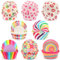 Septeamay 200 Stück Muffinförmchen Papier Cupcake Formen, 8 Arten von Mustern Kombiniert Muffinform Papier, Muffins Papierförmchen Mini Backförmchen für Geburtstag, Party, Hochzeit, Backen, Dessert