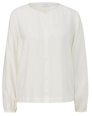 comma Damen 2145840 Bluse, 0120 weiß, 44