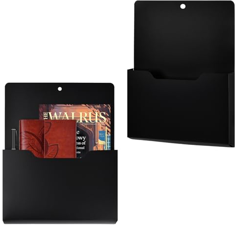 Wisebom Magnetischer Aktenhalter 2 Stücke Magnetischer Papierhalter Dokumentenhalter Bürobedarf Aufbewahrung A4 Papiere Notizbücher Organizer für Schule Büro Zuhause Kühlschrank (Schwarz)
