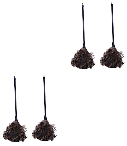 Healvian 4 Pezzi Di Spolverino Con Manico Lungo Spolverino Di Struzzo Strumento Per La Pulizia Spolverino Per Pulcini Bigiotteria