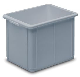 kaiserkraft | Stapelbehälter aus Polypropylen | Volumen 30 l | Außenmaße LxBxH 400 x 300 x 339 mm | grau