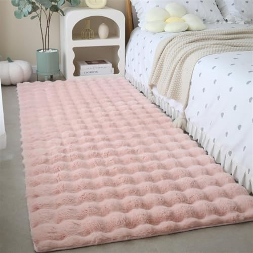 Guetto Hochflor Teppich - Comfy Taupe - Shaggy - Modern - Wohnzimmer, Esszimmer, Schlafzimmer - Fellteppich - Modern Kunstfell Carpet für Schlafzimmer,Rosa,200x300 cm