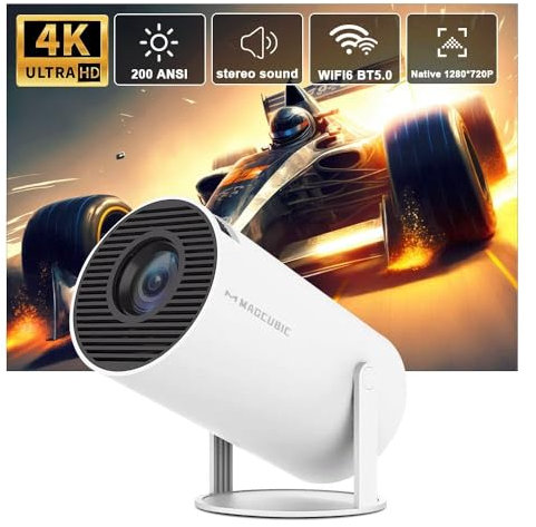 Hy300 Proiettore Home Cinema 4K, Android 11, Dual, Wifi6, 200 ANS