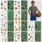 VIKY® Basketball Tattoo Kinder,10 Blätter Leuchttattoos Kinder Jungen Mädchen,Temporäre Kindertattoos Leuchtend,Kinder Tattoo zum Aufkleben,Hautfreundlich Tattoos Kinder für Kindergeburtstag Geschenke