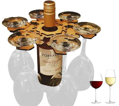 Bexdug Weingläserhalter, Weinregal mit Glashalter, Weinständer in Schneeflockenform, Weinhalter und Gläserregal, Weinlagerregal, glatter Weinflaschen-Glas-Organizer für Küchenbar-Organizer