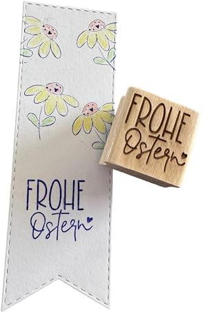 Schriftzug Frohe Ostern Einzigartige Holzstempel für kreative Momente