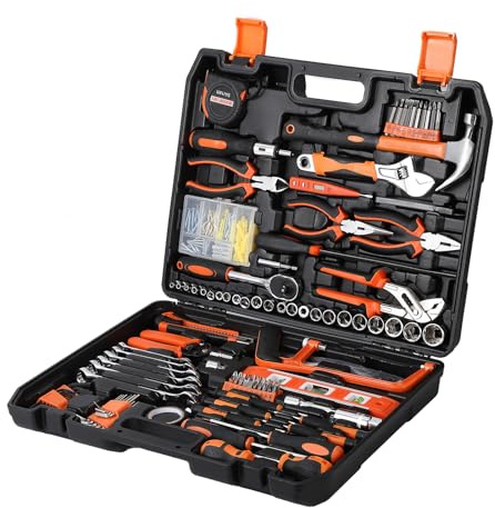 Garvee 236-teiliges Werkzeugset, Auto-Reparaturwerkzeug-Kombinationspaket, Steckschlüssel gemischtes Werkzeugset Handwerkzeug-Kit mit Kunststoff-Werkzeugkasten-Aufbewahrungskoffer, kompletter