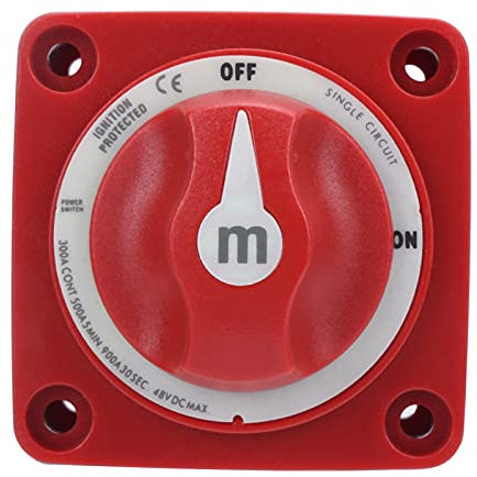 Haosie Battery Isolator Switch 6006, DC 48V 300 Amp M Series Battery 2 Position Single Circuit Battery Switch, Mini Battery Disconnect Switch for Cars, RV, Yachts