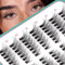 Wimpern-katzenaugen Einzelnewimpern C-Curl Natürliches Look Wiederverwendbare Falsche Wimpern Individuelle Lashes Knotenfreie Band 98 Stück (17MM Vorgestyltes-Cateye) N01