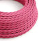 LEDSone Rose Pink 16ft Vintage 2 Core Twisted Cable Fabric Cloth Covered Electrical Wire, 5m 2 Conductors 18 Gauge Textile Electric Cable Wire Coated in Colored Vintage Fabric for Lighting DIY