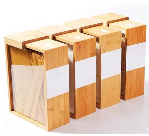 Aufbewahrungsbox Aus Bambusholz For Zuhause, Aufbewahrungsbox Aus Holz For Die Küche, Müslispender Aus Massivholz, Aufbewahrungsbox, Müslispender,Luftdichter Vorratsbehälter For Lebensmittel