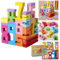 Generisch Zahlenbausteine, Montessori Zahlenbausteine, Holz Mathe Zahlen Blöcke Baustein, Stapelzahlen Zahlen Bauklötze Spielzeug Ab 3 4 5 6 Jahre Kinder (20pcs)
