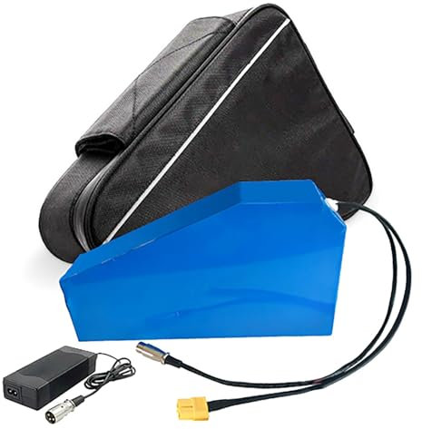 SNHMFUH 36V 48V 52V Electric Bike Triangle Lithium Battery Pack 20Ah - 30Ah Triangle Ebike Battery With fast charger + BMS + Triangle Bag for 0-2000W Motorcycle Mountain Bicycle,36V,25AH(XT60)