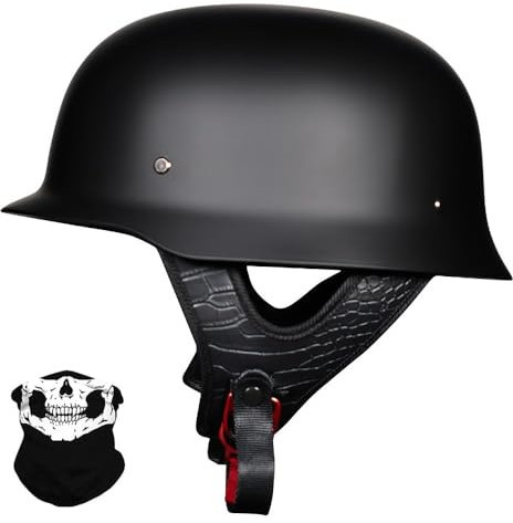 Yirunfa Retro Motorcycle Half Helmet, ECE Approved Vintage Half Shell Helmet, Electric Bike Scooter Men And Women Riding Jet Helmet Cruiser Chopper Anti-Collision Helmet