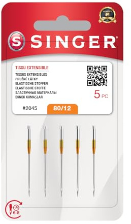 Singer 5 Nähmaschinennadeln 130/705H Stärke 80 2045 für elastische Stoffe z.B. Jersey