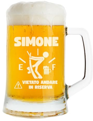 Lasertricks Boccale Birra Personalizzato Inciso nel Vetro – Bicchiere Birra con Nome, Idea Regalo per Uomo, Compleanno e Occasioni Speciali
