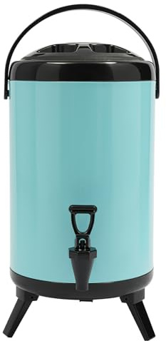 Distributeur Boissons Isotherme 10L,Fontaine à Breuvages Inox Bleu,Pour Chaud Froid, Capacité 8L Réelle,Conservation 4-8H, Avec Robinet Pratique,Idéal Pour Fête Mariage Buffet Camping Cuisine,24x33cm