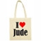 Reifen-Markt Tasche I Love Jude Größe 38x42 Farbe Natur Druck Schwarz