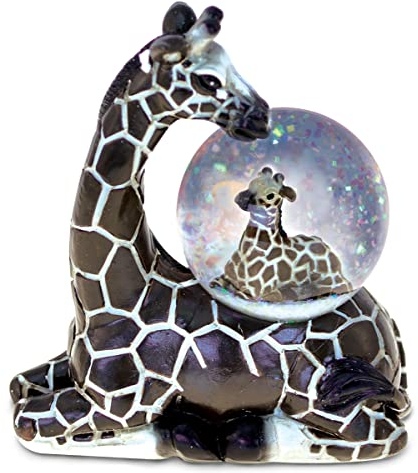 COTA Global Giraffe Schneekugel - Wildtiere Tier Wasserkugel Figur mit funkelndem Glitzer, Zoo Sammlerstück Neuheit Ornament für Wohnkultur, für Geburtstage, Weihnachten, Valentinstag - 45 mm