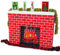 CI. Papel Corrugado, de tamaño Real, con diseño de Chimenea, Color Rojo