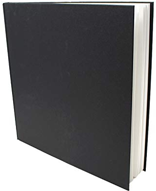Artway Studio - Gebundenes Quadratisches Skizzenbuch - 195mm - 92 Seiten/46 Blätter aus 170 gsm Papier - Schwarzes Skizzenbuch mit festem Einband, Schwarz