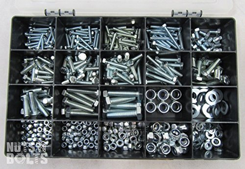 Kit di viti assortite di grado 8.8 M4, M5, M6, M8, M10, dadi e bulloni BZP NYLOC