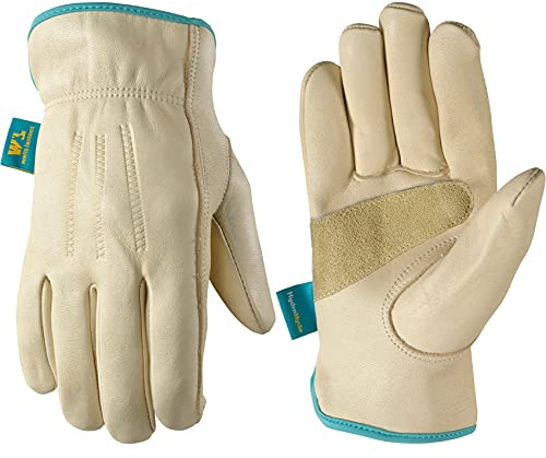 WELLS LAMONT 1167L Water-Resistant Cowhide Leather Work Gloves, Large